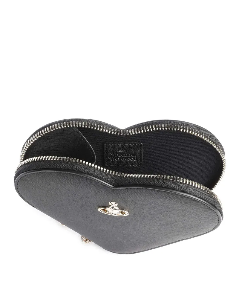 Vivienne Westwood Heart Saffiano Biogreen Umhängetasche black