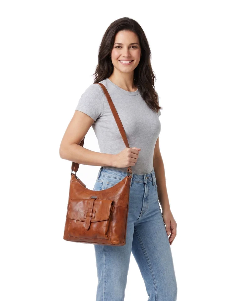 Spikes & Sparrow Bronco Beuteltasche brandy