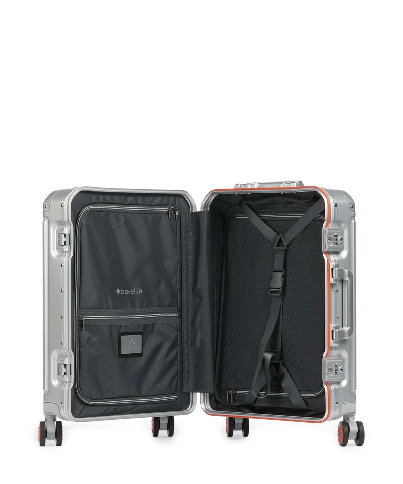 Travelite Next 4-Rollen Trolley silber orange