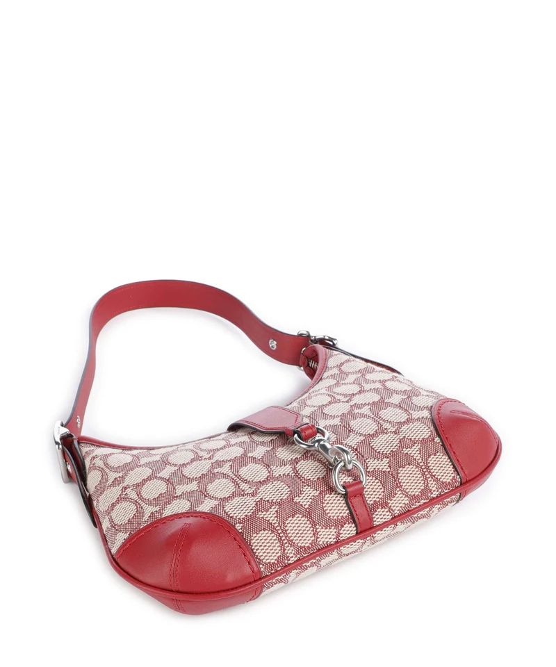 Coach Hamptons Signature Jacquard Schultertasche ruby/ivory