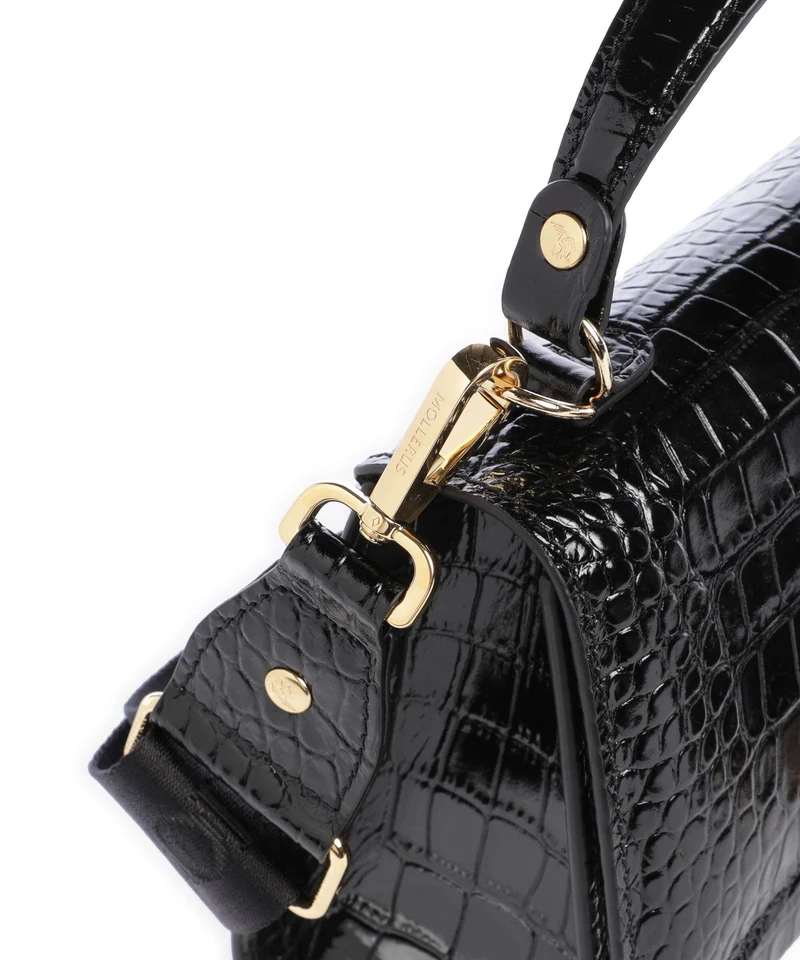 Maison Mollerus Croco Romont Handtasche classic schwarz