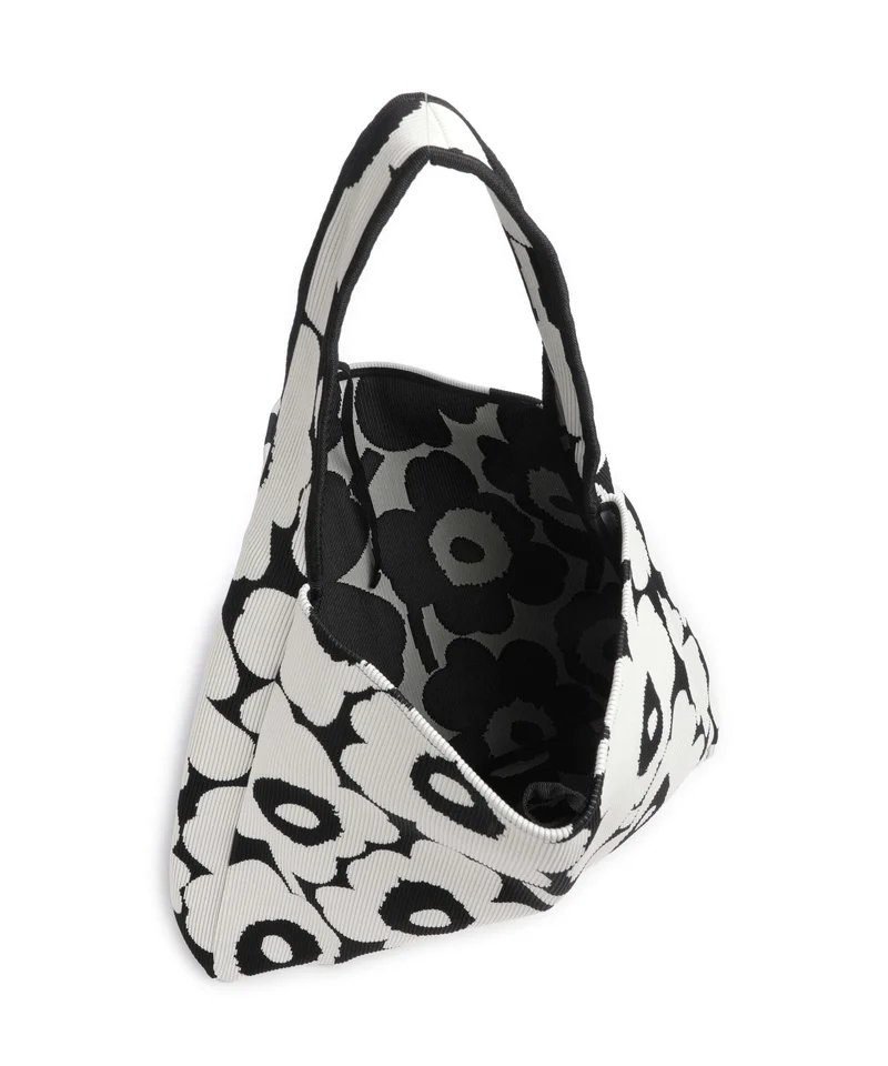Marimekko Knitted Unikko Beuteltasche black/offwhite