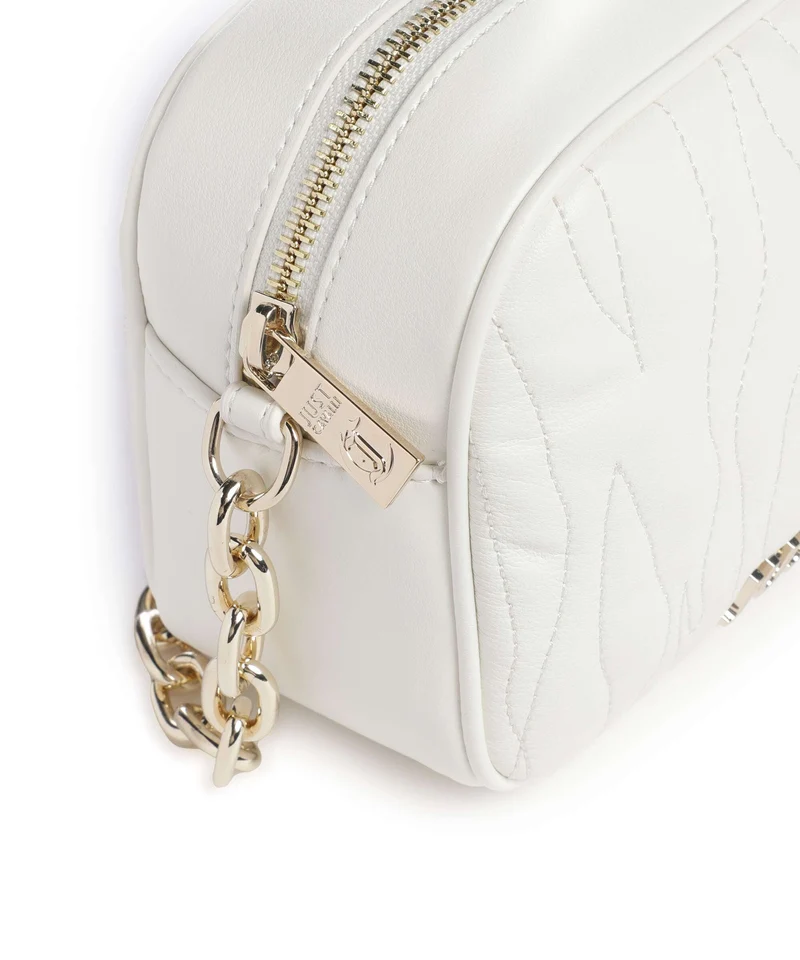 Just Cavalli Quilted Zebra Umhängetasche white