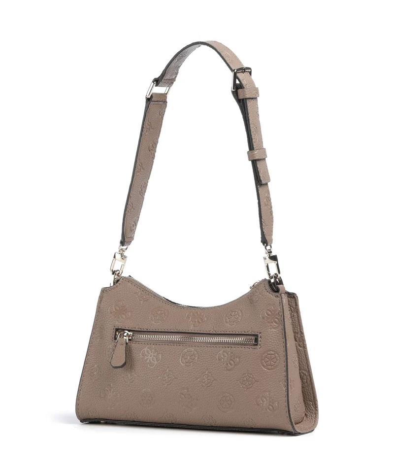 Guess Cresidia Schultertasche dark taupe logo