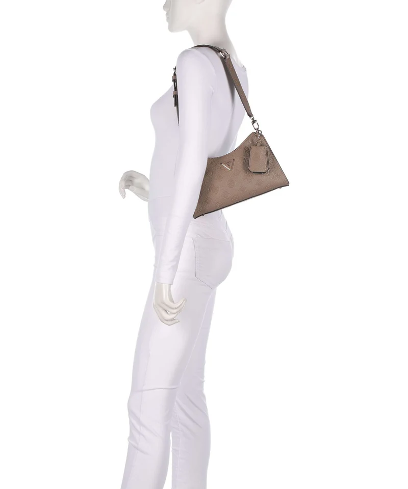 Guess Cresidia Schultertasche dark taupe logo