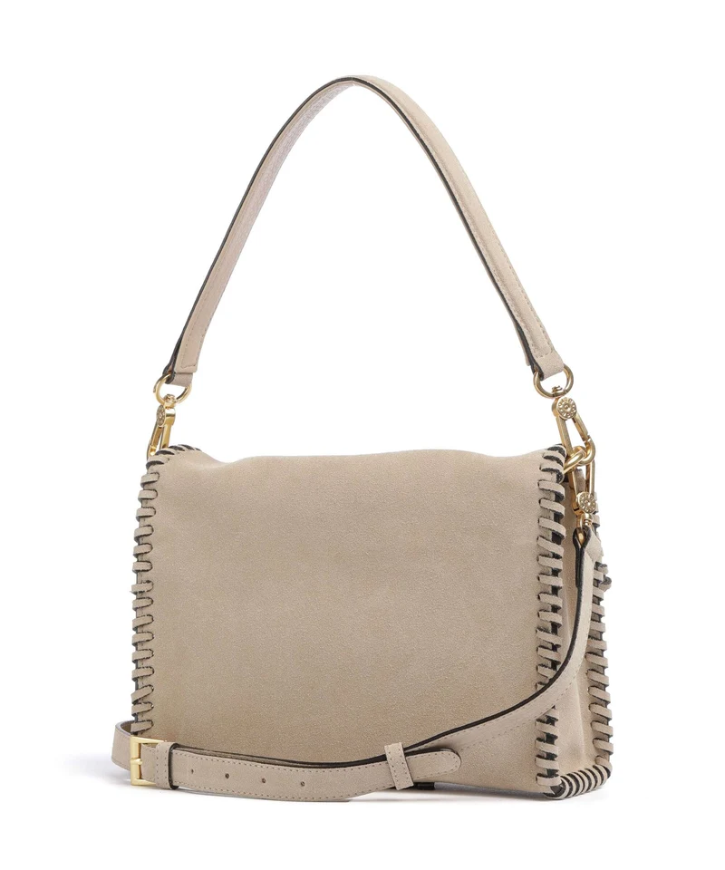 Abro Suede Temi Stitch Schultertasche natural