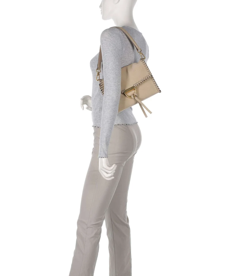 Abro Suede Temi Stitch Schultertasche natural