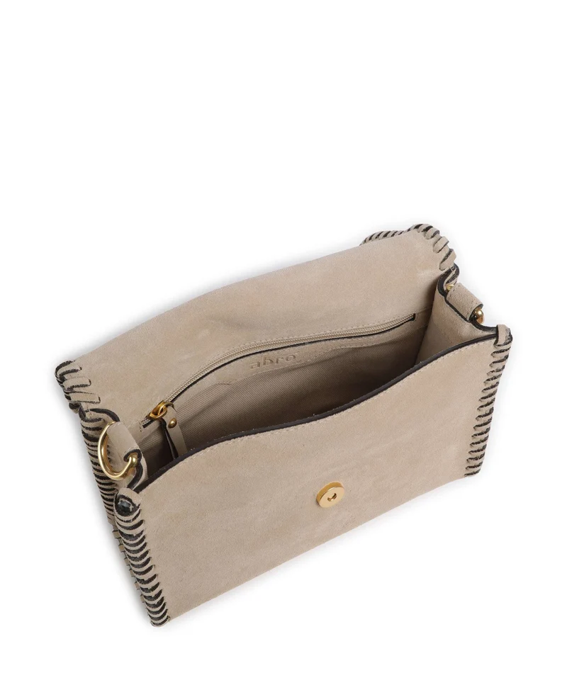 Abro Suede Temi Stitch Schultertasche natural
