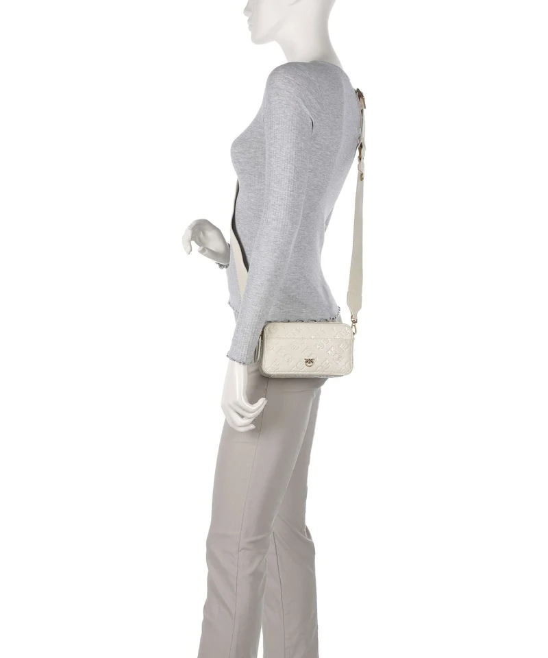 Pinko Mini Umhängetasche bianco seta/antique gold