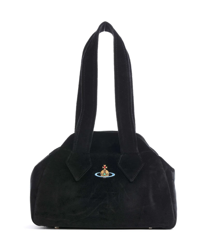 Vivienne Westwood Archive Velvet Medium Handtasche black