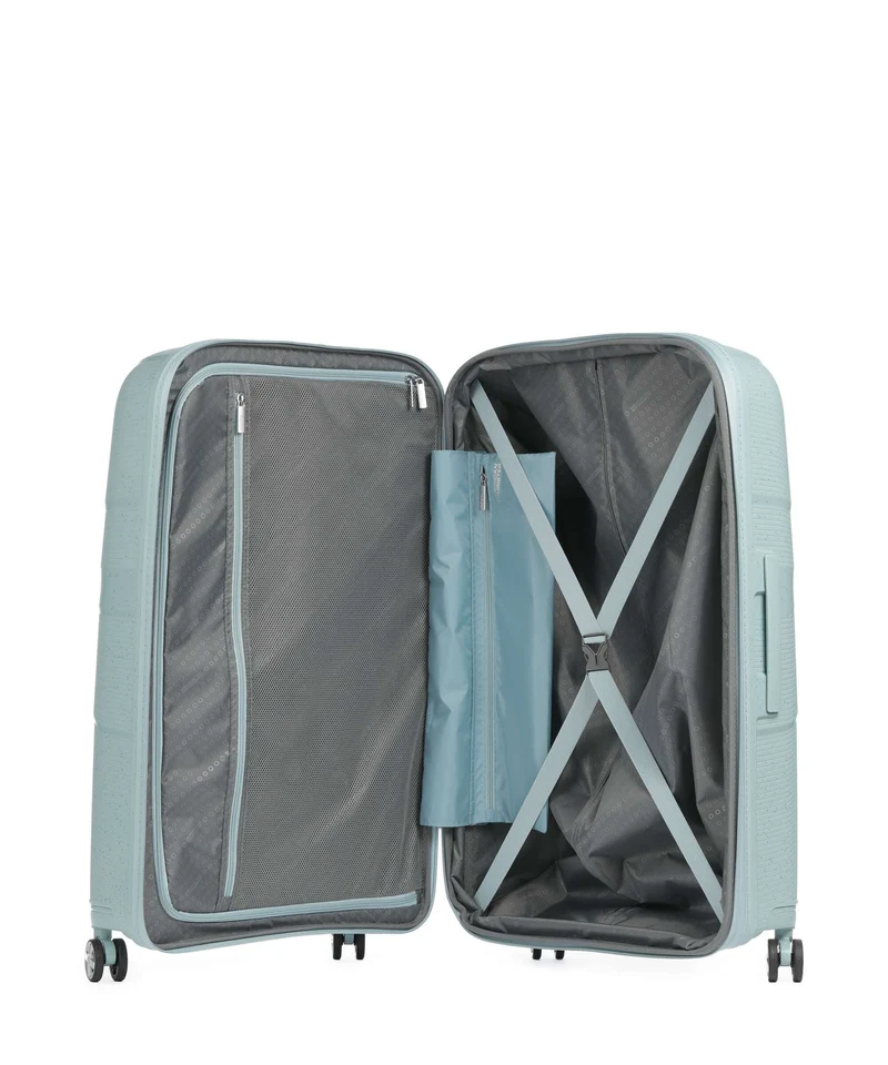 American Tourister Starvibe 4-Rollen Trolley azzurro speckles