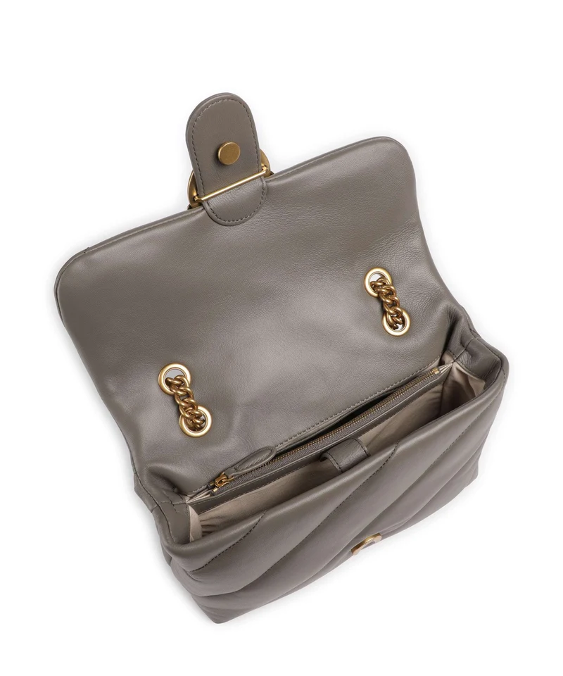 Pinko Love Puff Classic Schultertasche grigio asfalto/antique gold