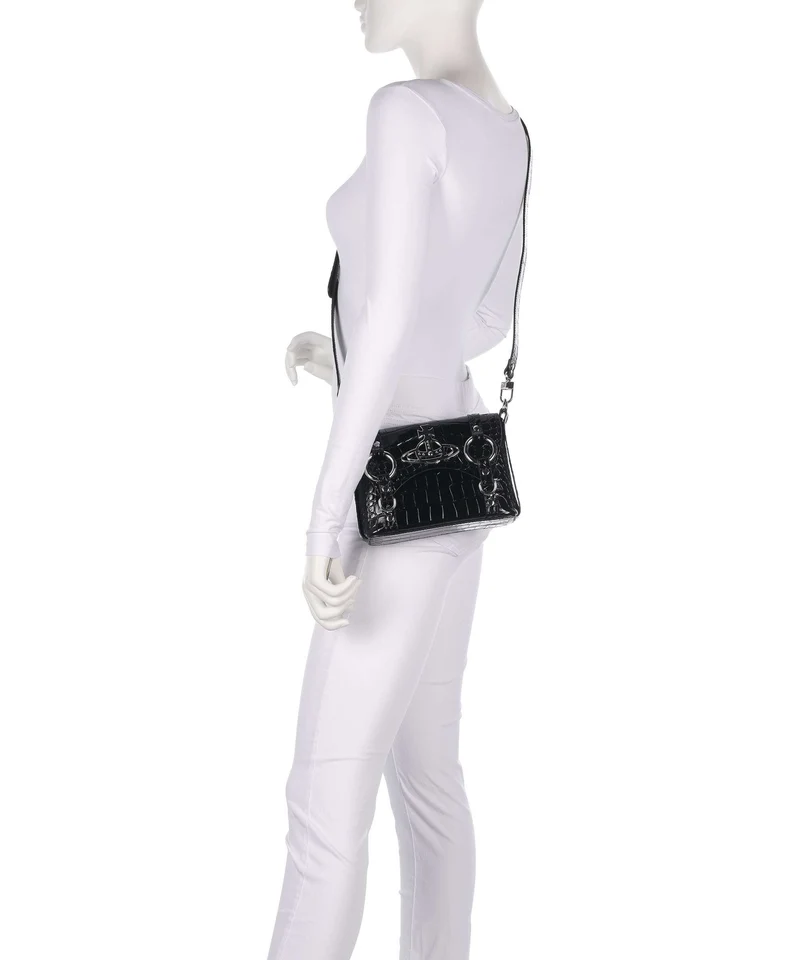 Vivienne Westwood Kim Embossed Croc Umhängetasche black