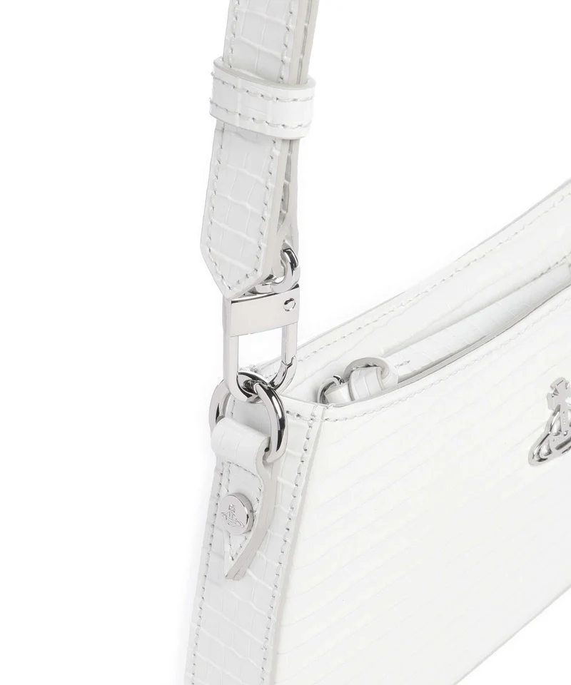 Vivienne Westwood Tasha Embossed Croc Mini Schultertasche white