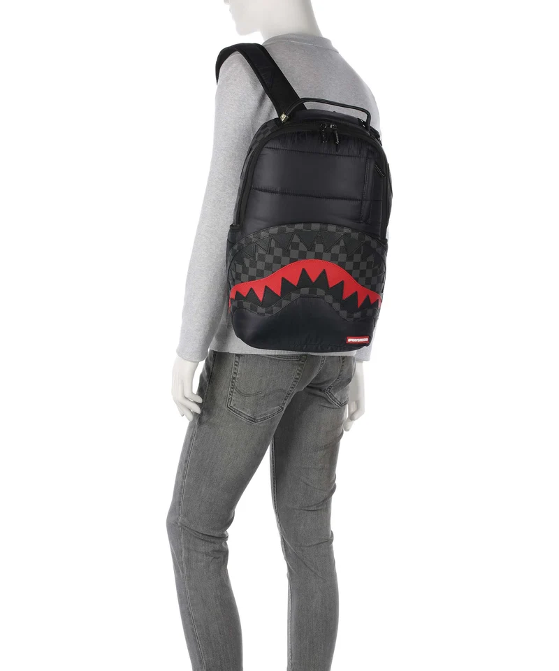 Sprayground Black Puffer Check Rucksack black/grey