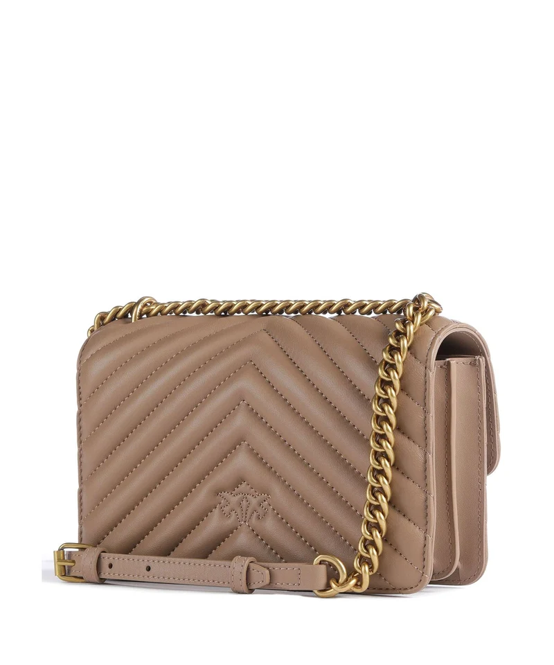 Pinko Love One Mini Schultertasche biscotto zenzero/antique gold