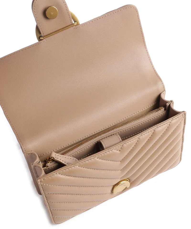 Pinko Love One Mini Schultertasche biscotto zenzero/antique gold