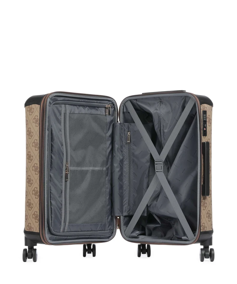 Guess Berta Maxi 4G 4-Rollen Trolley latte logo/brown