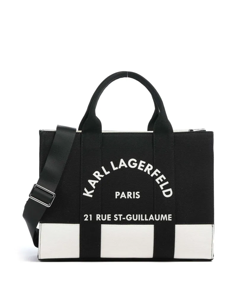 Karl Lagerfeld K/Rue St Guillaume Medium Handtasche cannoli cream/black