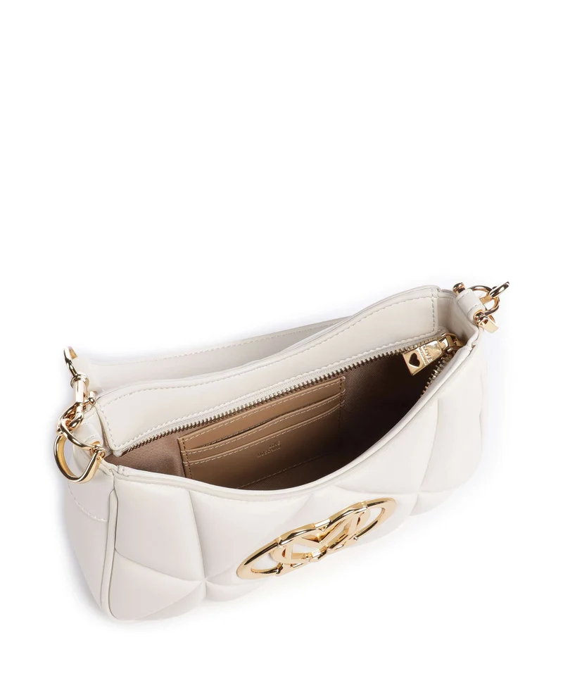 Love Moschino Embossed Q Schultertasche ivory
