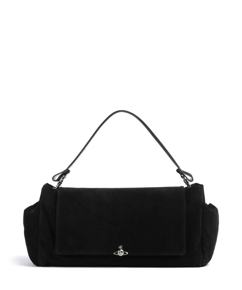 Vivienne Westwood Hazel Suede XL Beuteltasche black