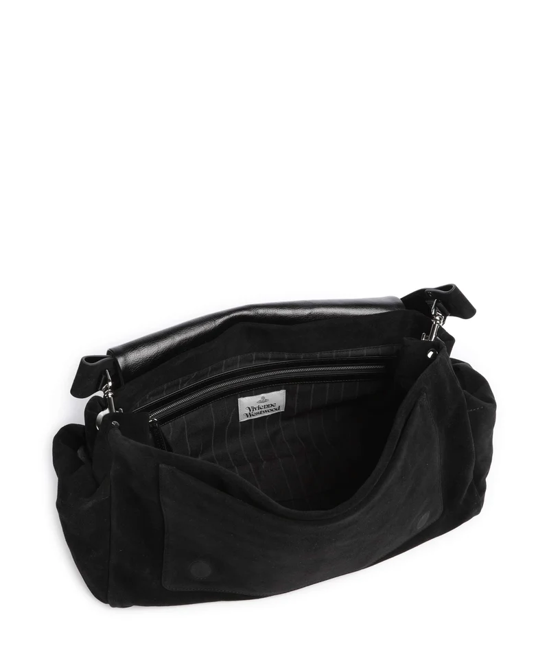 Vivienne Westwood Hazel Suede XL Beuteltasche black