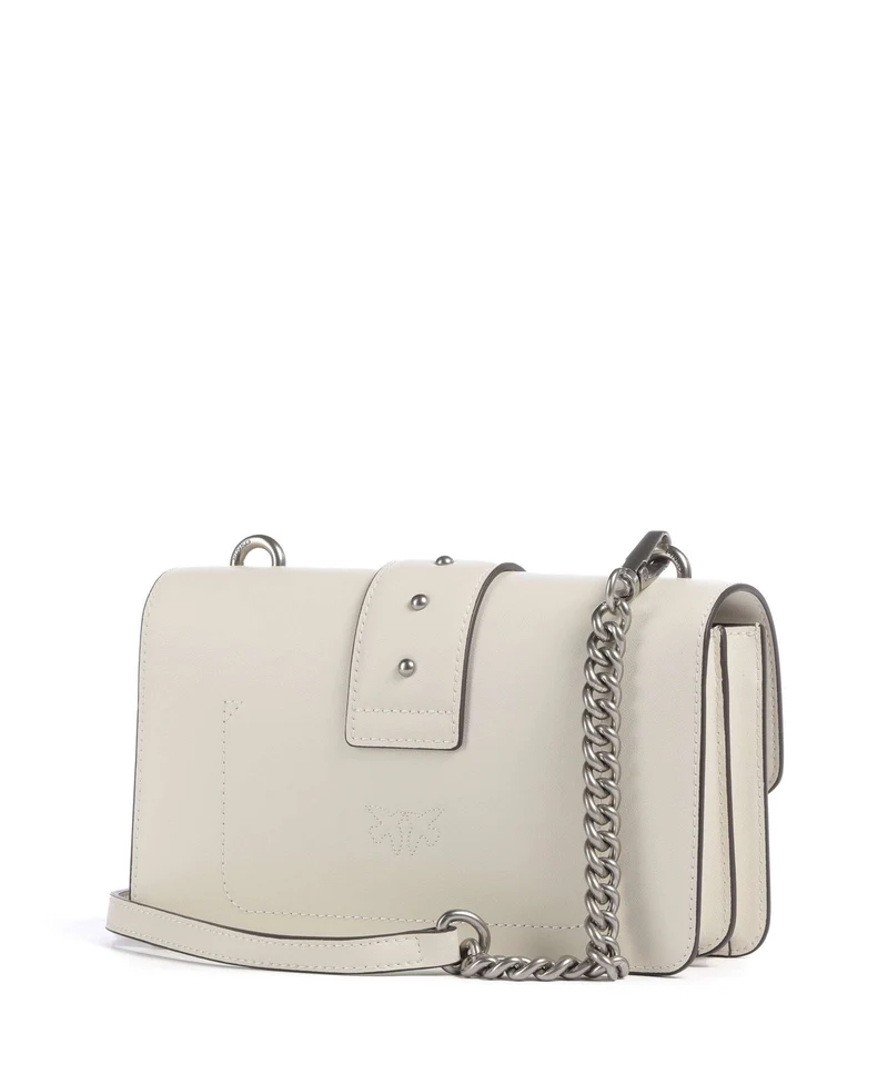Pinko Love One Mini Umhängetasche bianco seta/old silver