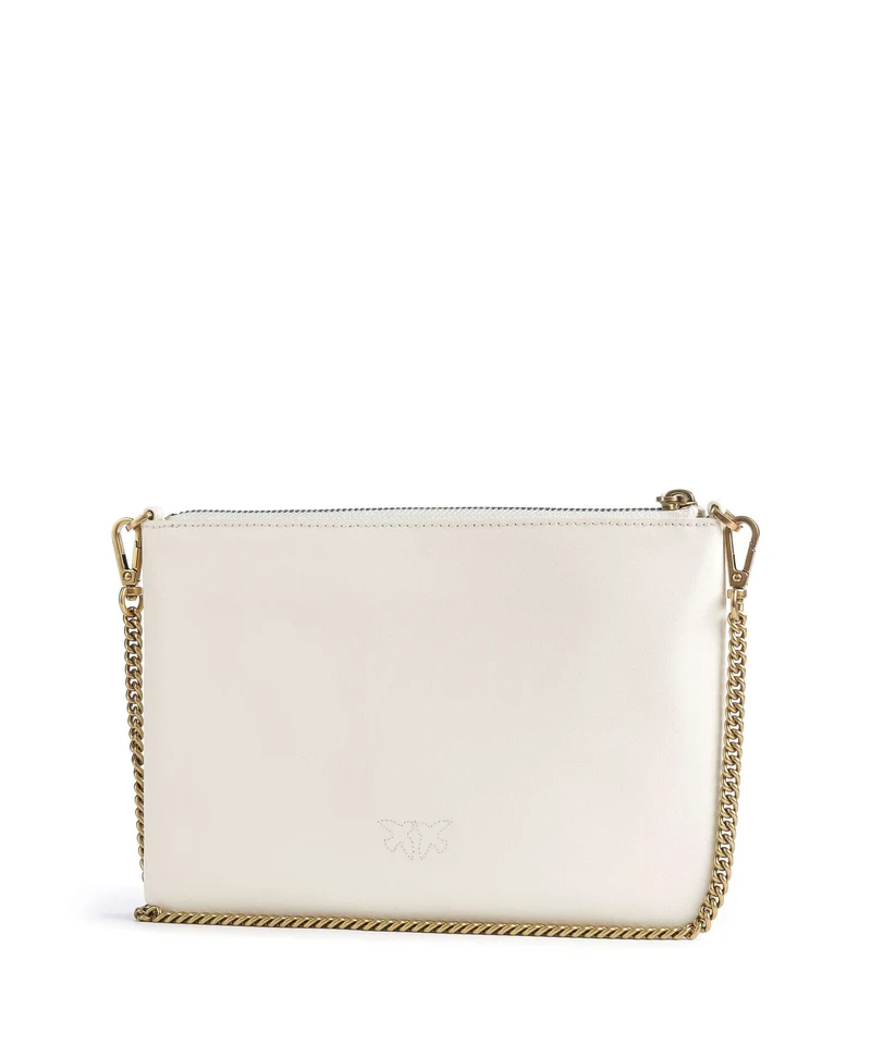 Pinko Flat Classic Umhängetasche bianco seta/antique gold