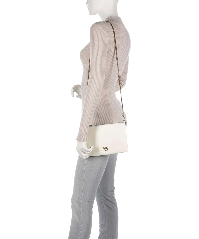 Pinko Flat Classic Umhängetasche bianco seta/antique gold
