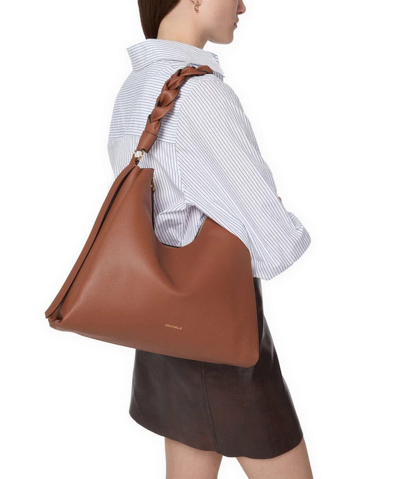 Coccinelle Boheme Grana Double Beuteltasche cognac/noir