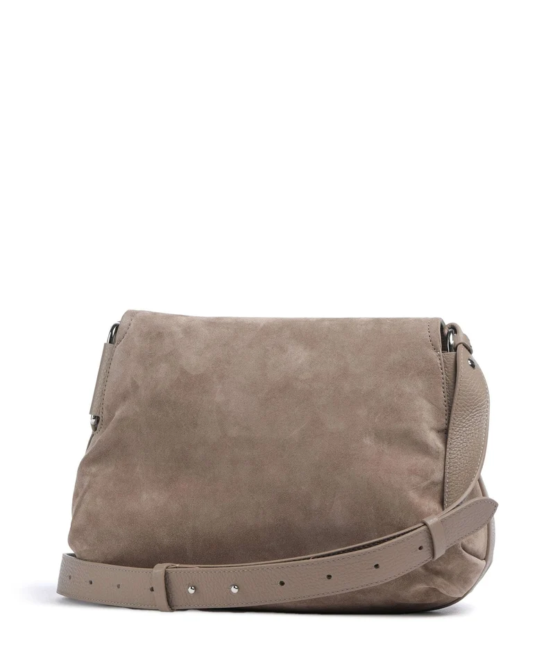 Coccinelle Rebekka Suede Schultertasche warm taupe