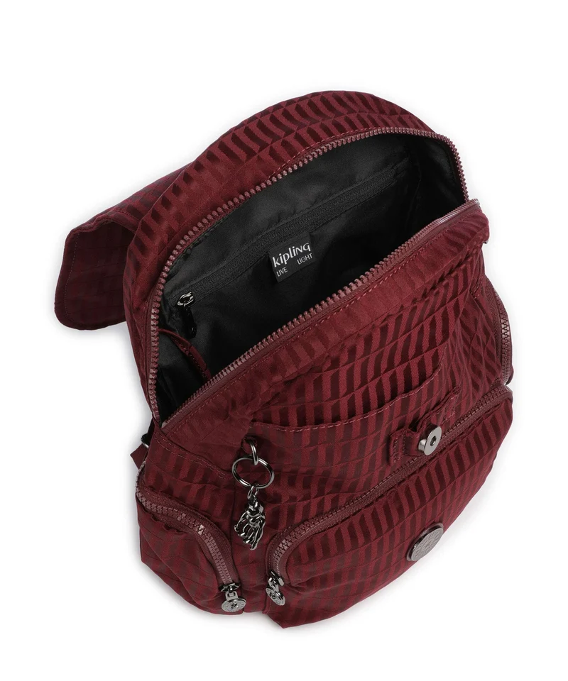 Kipling Elevated City Zip S Rucksack maroon tile