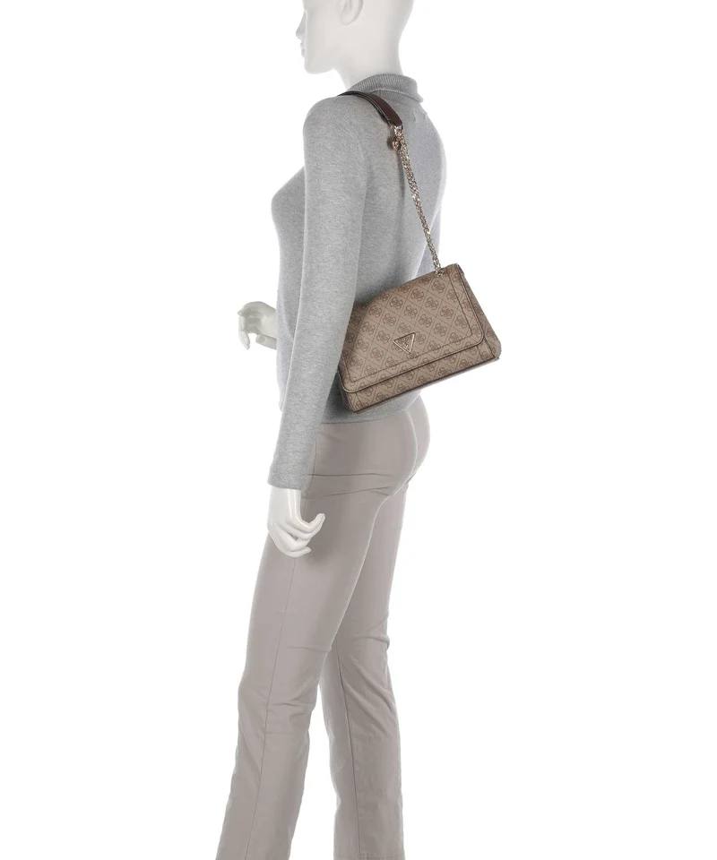 Guess Noelle Schultertasche latte logo/brown