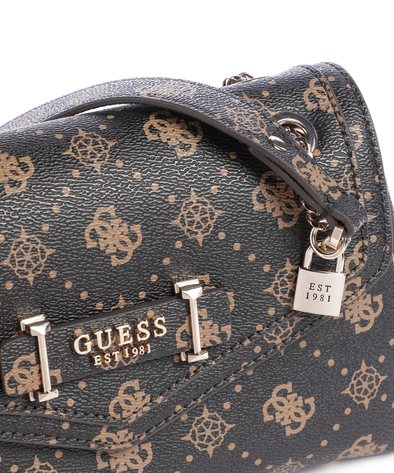 Guess Silia Schultertasche espresso logo