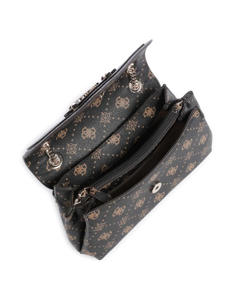 Guess Silia Schultertasche espresso logo