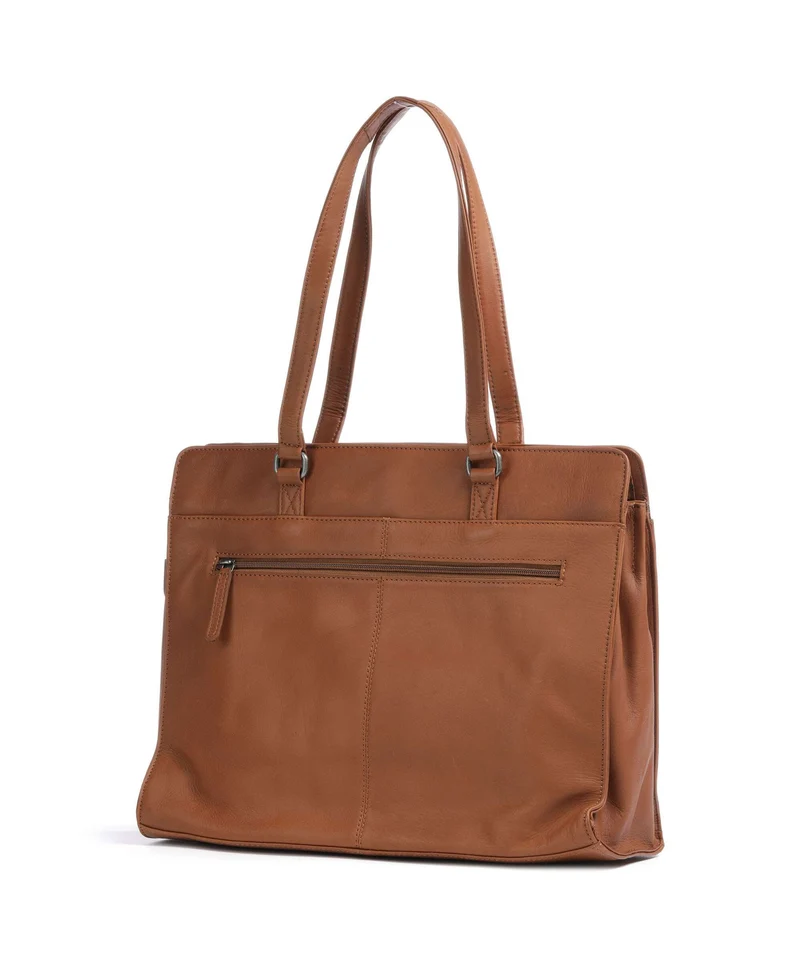 The Chesterfield Brand Wax Pull Up Cow Fidenza Shopper cognac