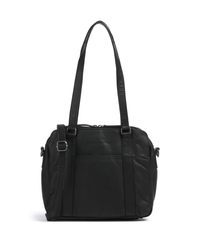 The Chesterfield Brand Wax Pull Up Cow Porlezza Schultertasche black