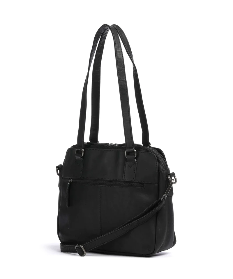 The Chesterfield Brand Wax Pull Up Cow Porlezza Schultertasche black