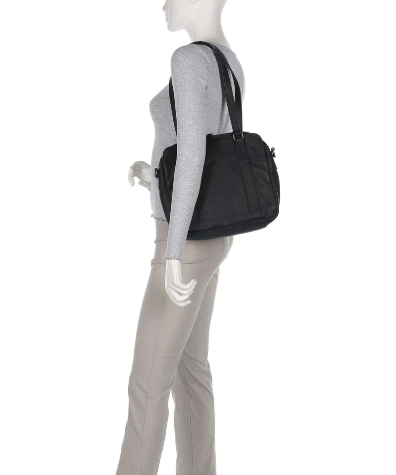 The Chesterfield Brand Wax Pull Up Cow Porlezza Schultertasche black