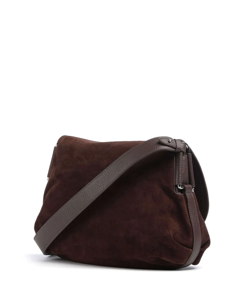 Coccinelle Rebekka Suede Schultertasche brunette