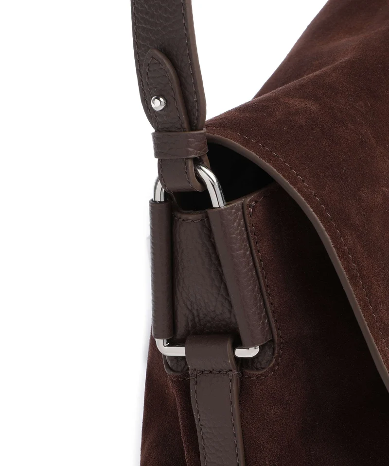 Coccinelle Rebekka Suede Schultertasche brunette