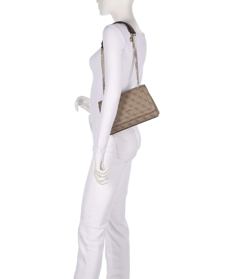 Guess Noelle Schultertasche latte logo/brown