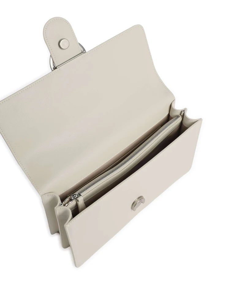 Pinko Love One Classic Schultertasche bianco seta/old silver
